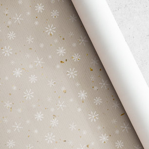 Rustieke Kraft Sneeuwvlok Kerstmis Cadeaupapier