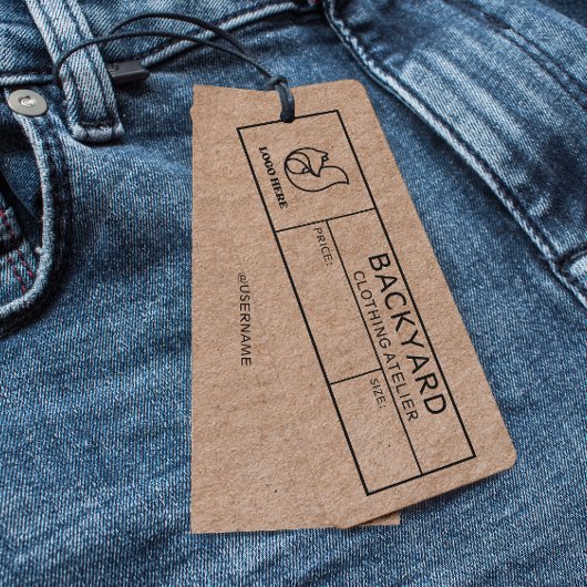 Rustieke Kraft Social Media Iconen Kleding Hang La Mini Visitekaartjes