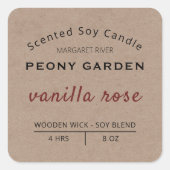 Rustieke Kraft Soja Kaars Labels (Voorkant)