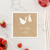 Rustieke Kraft Speciale Bezorging Ooievaar Baby Sh Servet (Insitu)