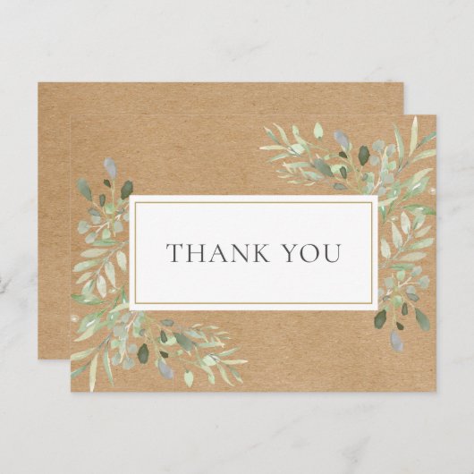 Rustieke Kraft Spring laat zaken achter dank u Briefkaart (Voorkant / Achterkant)