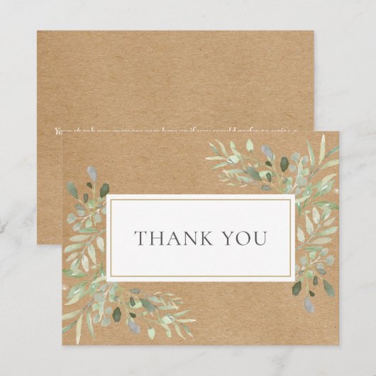 Rustieke Kraft Spring laat zaken achter dank u kaa Bedankkaart (Voorkant / Achterkant)