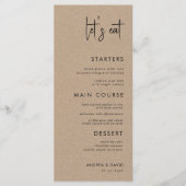 Rustieke Kraft Stijl Laten we Eten Script Eenvoudi Menu (Voorkant)