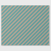 Rustieke Kraft stoffige Blauwgroen Green Wide Stri Cadeaupapier (Vlak)
