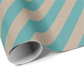 Rustieke Kraft stoffige Blauwgroen Green Wide Stri Cadeaupapier (Rol Hoek)
