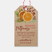 Rustieke Kraft Stoofpot Potpourri Cadeaulabel (Voorkant)