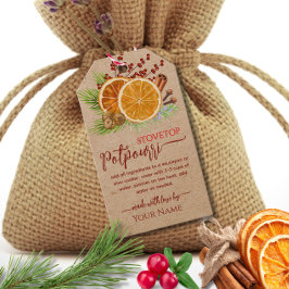 Rustieke Kraft Stoofpot Potpourri Cadeaulabel