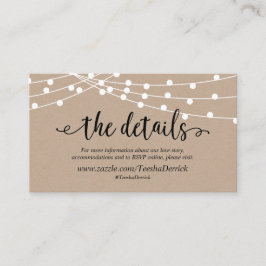 Rustieke kraft string lichten, Onze Details, websi Informatiekaartje