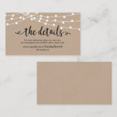 Rustieke kraft string lichten, Onze Details, websi Informatiekaartje (Voorkant / Achterkant)