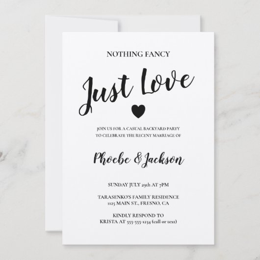 Rustieke Kraft Trouw Elopement Casual Feest Kaart (Voorkant)