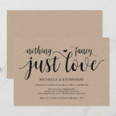 Rustieke Kraft Trouw Elopement Ontvangst Uitnodigi Kaart (Voorkant / Achterkant)