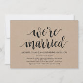 Rustieke Kraft Trouw Elopement Ontvangst Uitnodigi Kaart (Voorkant)