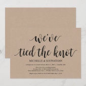 Rustieke Kraft Trouw Elopement Ontvangst Uitnodigi Kaart (Voorkant / Achterkant)