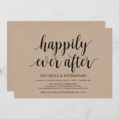 Rustieke Kraft Trouw Elopement Ontvangst Uitnodigi Kaart (Voorkant / Achterkant)