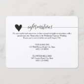 Rustieke Kraft Trouwbehuizing, hart kalligrafie Informatiekaartje (Voorkant)