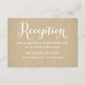 Rustieke Kraft Trouwreceptie Wit Schrift Informatiekaartje (Voorkant)
