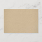 Rustieke Kraft Trouwreceptie Wit Schrift Informatiekaartje (Achterkant)