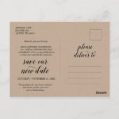 Rustieke Kraft,, Trouwuitnodiging Uitgesteld Briefkaart (Achterkant)