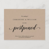 Rustieke Kraft,, Trouwuitnodiging Uitgesteld Briefkaart (Voorkant)