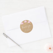 Rustieke kraft twinkel sproei baby shower roze ronde sticker (Envelop)