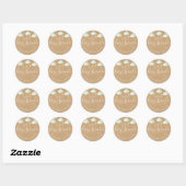 Rustieke kraft twinkle sprinkle baby shower ronde sticker (Vel)
