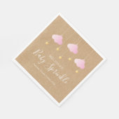 Rustieke kraft twinkle sprinkle baby shower roze servet (Hoek)