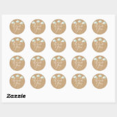 Rustieke kraft twinkle twinkle dank u baby shower ronde sticker (Vel)