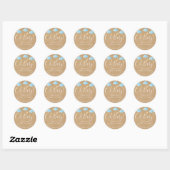 Rustieke Kraft Twinkle Twinkle Oh Baby baby shower Ronde Sticker (Vel)