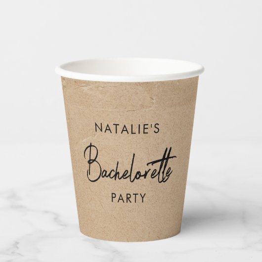 Rustieke Kraft vrijgezellenfeest Eenvoudig Papieren Bekers (Voorkant)