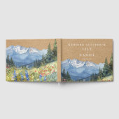 Rustieke Kraft Waterverf Berg Bloem Bruiloft Gastenboek (Volledig)