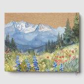 Rustieke Kraft Waterverf Berg Bloem Bruiloft Gastenboek (Achterkant)