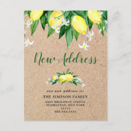 Rustieke Kraft Waterverf citroenen bewegende aanko Briefkaart