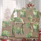 Rustieke Kraft Waterverf Woodland Tree Scenes Gift Inpakpapier Vel