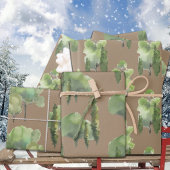 Rustieke Kraft Waterverf Woodland Tree Scenes Gift Inpakpapier Vel