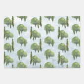 Rustieke Kraft Waterverf Woodland Tree & Sky Scene Inpakpapier Vel (Voorkant 2)