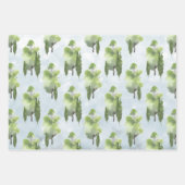 Rustieke Kraft Waterverf Woodland Tree & Sky Scene Inpakpapier Vel (Voorkant)