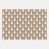 Rustieke Kraft White Woodland Kerstspar Bomen Inpakpapier Vel (Voorkant 3)
