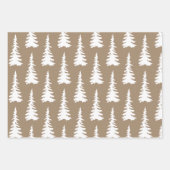 Rustieke Kraft White Woodland Kerstspar Bomen Inpakpapier Vel (Voorkant 2)