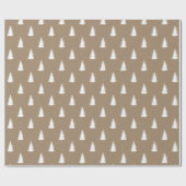 Rustieke Kraft White Woodland Spruce Kerstbomen Cadeaupapier (Vlak)