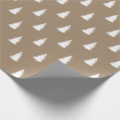 Rustieke Kraft White Woodland Spruce Kerstbomen Cadeaupapier (Hoek)