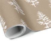 Rustieke Kraft White Woodland Spruce Tree Cadeaupapier (Rol Hoek)