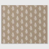 Rustieke Kraft White Woodland Spruce Tree Cadeaupapier (Vlak)