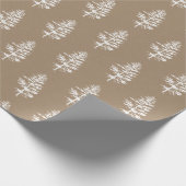 Rustieke Kraft White Woodland Spruce Tree Cadeaupapier (Hoek)