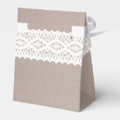 Rustieke Kraft & Witte Kant Bruiloft Dank u Bedankdoosjes (Achterkant)