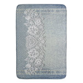 Rustieke Kraft & Witte Kant Lace Boerderij stijl Badmat (Voorkant Verticaal)