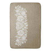 Rustieke Kraft & Witte Kant Lacy Boerderij Badmat (Voorkant Verticaal)