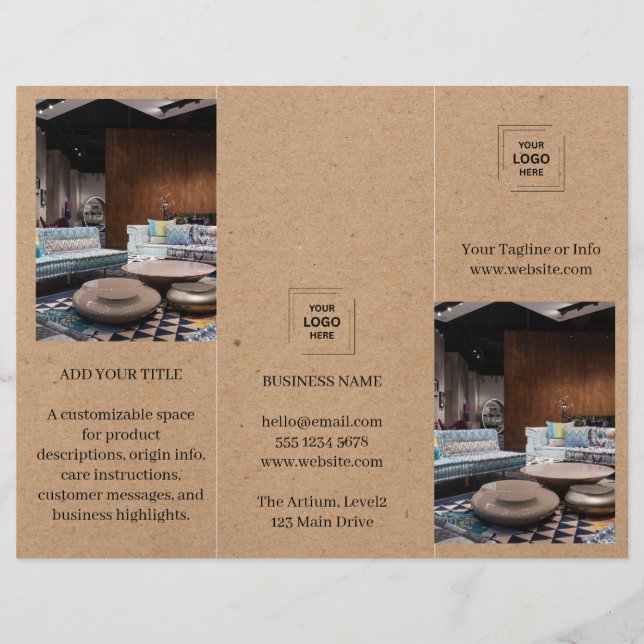 Rustieke Kraft Zakelijke Brochure Vormgeving (Voorkant)
