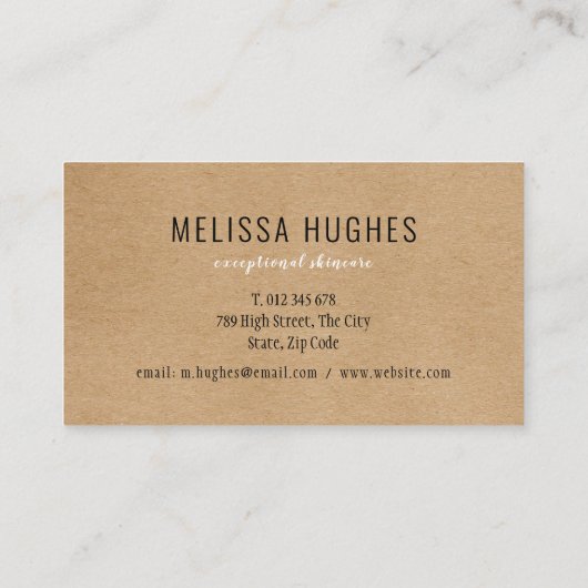 Rustieke Kraft Zakelijke Klant Klantenkaartje (Achterkant)