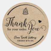 Rustieke Kraft zelfgemaakte bakkerij dank u Ronde Sticker (Voorkant)