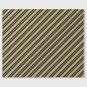 Rustieke Kraft Zwart Geel Brede Streep Vakantie Cadeaupapier (Vlak)